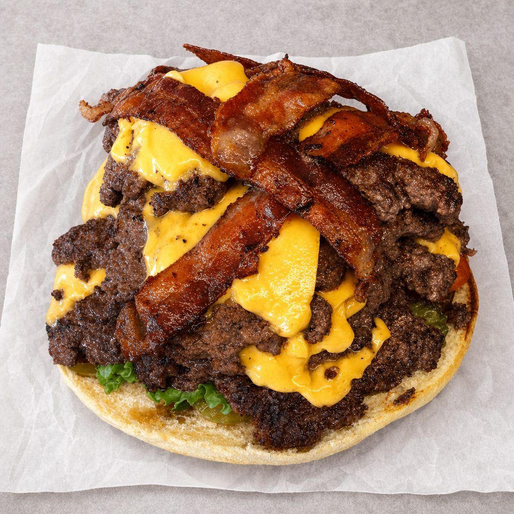3 Lb "Triple BeltBuster" Burger.
