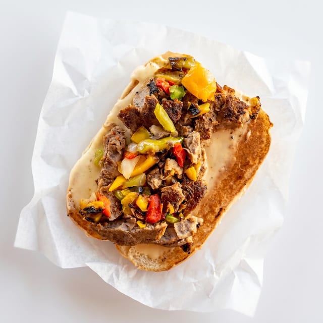 Philly Cheese Steak-Beef Sandwich.