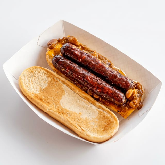 Hot Dog with Chili & Cheese.
